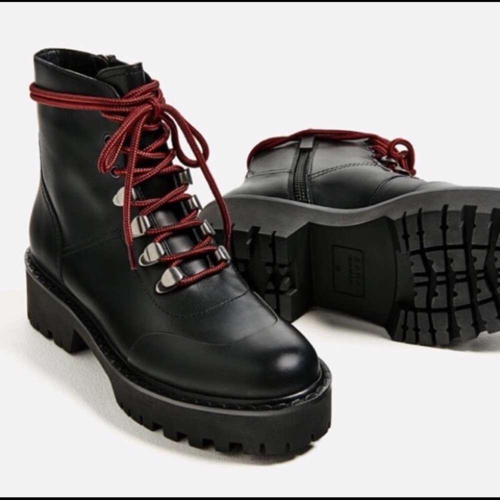 Zara Leather Boots with Track Soles